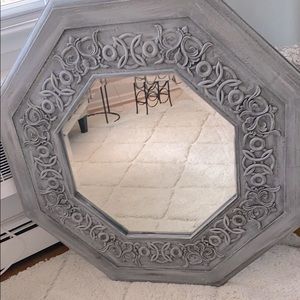Grey white washed mirror
